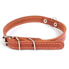 Skórzana obroża dla psów - 22- 30cm, 10mm - brązowa
