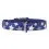 Świecąca sk&oacute;rzana obroża z gwiazdkami, fioletowa 21 - 29cm, 12mm