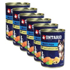 ONTARIO konzerv Multi Fish z olejem z łososia, 6 x 400g