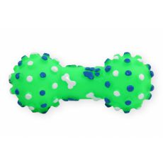 Zabawka dla psa - winylowa, piszcząca sztangielka, zielona 10,5cm