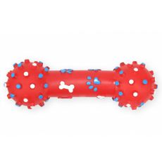 Zabawka dla psa - winylowa, piszcząca sztangielka, czerwona, 26cm