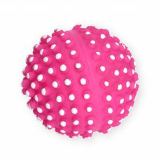 Zabawka dla psa - winylowa piłka z kolcami, różowa - 7cm