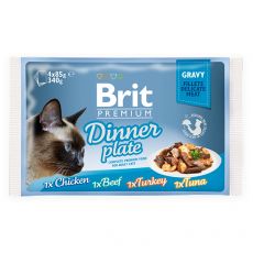 Saszetki BRIT Premium Cat Delicate Fillets in Gravy Dinner Plate 4 x 85 g
