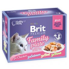 Saszetki BRIT Premium Cat Delicate Fillets in Jelly Family Plate 12 x 85 g