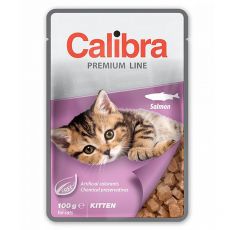 CALIBRA Cat Kitten kawałki z łososiem w sosie 100 g