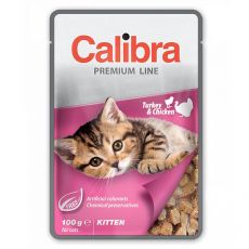 CALIBRA Cat Kitten kawałki kurczaka i indyka w sosie 100 g