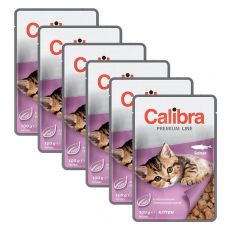 CALIBRA Cat Kitten kawałki z łososiem w sosie 6 x 100 g