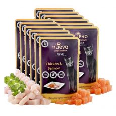 Saszetka NUEVO CAT Adult Chicken & Salmon 12 x 85 g