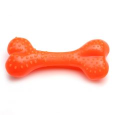 Zabawka dla psa kość dentystyczna pomarańczowa 8,5 cm miętowa 