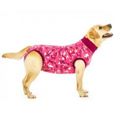 Odzież pooperacyjna dla psa S+ kamuflaż różowa