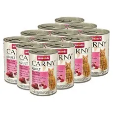 Konserwa CARNY ADULT z wołowiną, mięsem z indyka i krewetkami 12 x 400 g