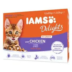 Iams Kitten Multibox saszetki z kurczakiem 12 x 85 g
