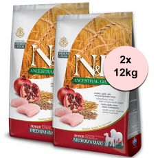 Farmina N&D dog LG SENIOR MEDIUM & MAXI Chicken & Pomegranate 2 x 12 kg