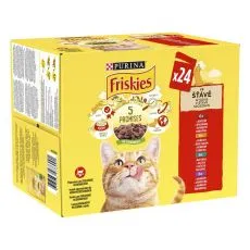 FRISKIES opakowanie zbiorcze z kurczakiem, wołowiną, jagnięciną i mięsem z kaczki w sosie 24 x 85 g