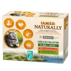 IAMS Naturally Senior Land & Sea Collection 12 x 85 g
