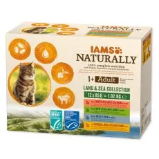 IAMS Naturally Adult Land & Sea Collection 12 x 85 g