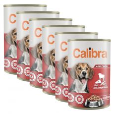 Konserwa Calibra Dog Adult wołowina i wątróbka 6 x 1240 g