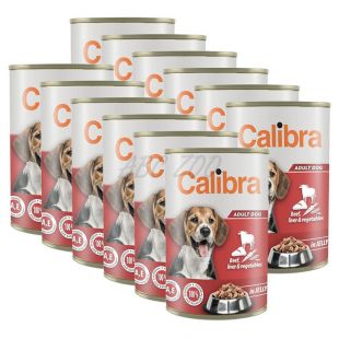 Konserwa Calibra Dog Adult wołowina i wątróbka 12 x 1240 g