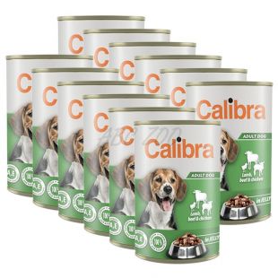 Konserwa Calibra Dog Adult jagnięcina i wołowina 12 x 1240 g