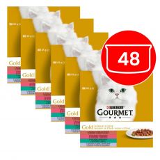 Konserwa GOURMET GOLD - mix kawałki w sosie 48 x 85g