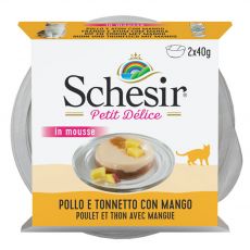 Schesir cat Petit Delice Kura, tuniak a mango 2 x 40 g