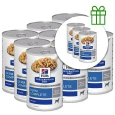 Hill's Prescription Diet Canine Derm Complete Can 370 g, 9+3 GRATIS