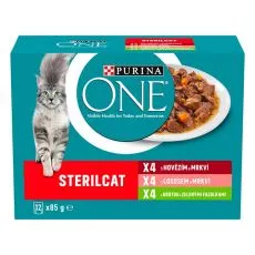 PURINA ONE STERILCAT wołowina, łosoś i indyk w sosie 12 x 85 g