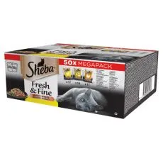 Sheba Fresh & Fine kurczak, dr&oacute;b i indyk 50 x 50 g