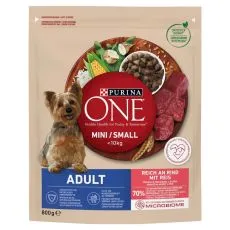 PURINA ONE MINI/SMALL Adult, wołowina z ryżem 800 g