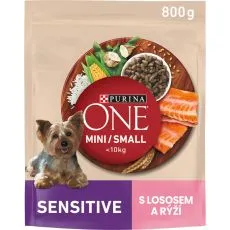 PURINA ONE MINI/SMALL Sensitive z łososiem i ryżem 800 g
