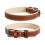 Obroża skórzana Soft 30-39 cm, 20 mm beżowo-brązowa