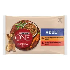 PURINA ONE MINI Dog Adult Kurczak i wołowina w soku 4 x 85 g