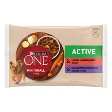 PURINA ONE MINI Dog Active Wołowina i kaczka w soku 4 x 85 g