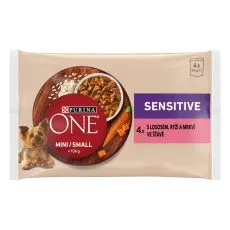 PURINA ONE MINI Dog Sensitive Łosoś w soku 4 x 85 g