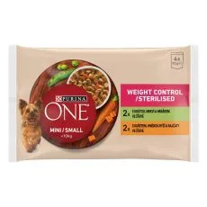 PURINA ONE MINI Dog Weight Control Marchewka i kurczak w soku 4 x 85 g