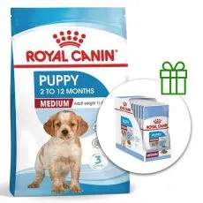 ROYAL CANIN MEDIUM PUPPY 15 kg + 10 saszetek GRATIS