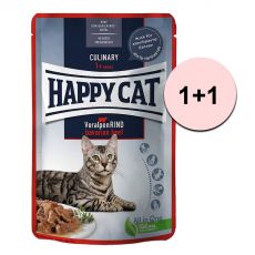 Saszetka Happy Cat MEAT IN SAUCE Culinary Voralpen-Rind / Wołowina, 85g 1+1 GRATIS