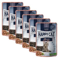 Saszetka Happy Cat MEAT IN SAUCE Culinary Atlantik-Lachs / Łosoś 6 x 85 g